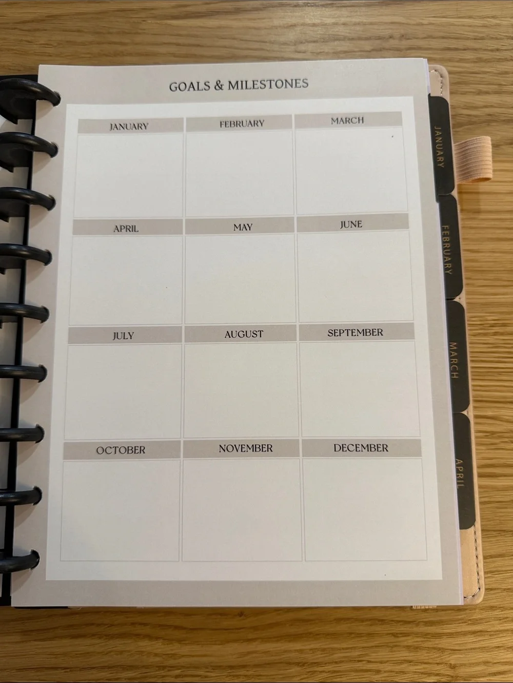 2026 Rose Gold Disc-Bound Planner with Elastic Closure